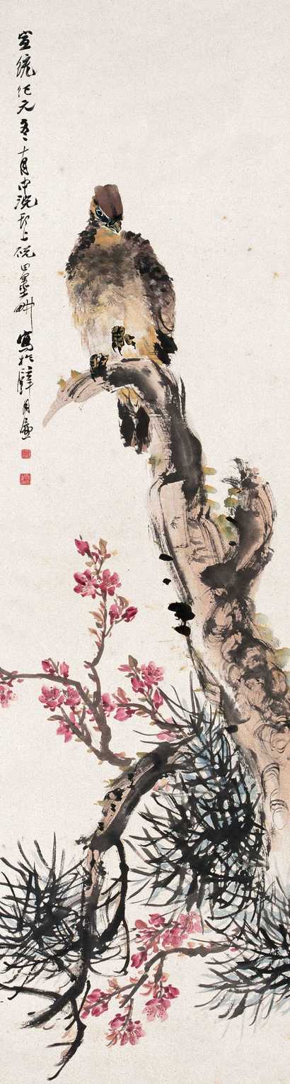 倪田 松鹰图 立轴
